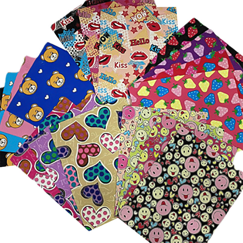 Kleurrijk gedrukt kunstmatig leer voor tas