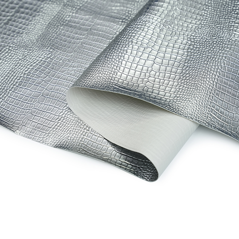 Zilveren metaalachtig kunstmatig leer voor tas